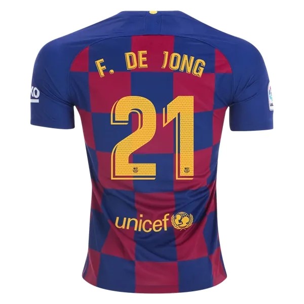 Camiseta Barcelona NO.21 De Jong Primera equipo 2019-20 Azul Rojo